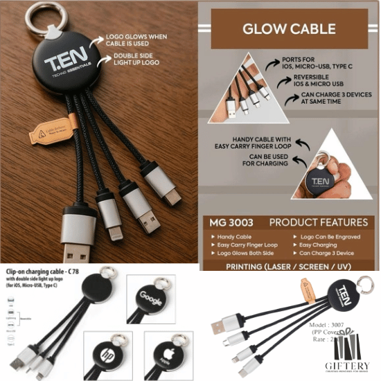 5-in-1 Multi-Functional Charging Cable Keychain