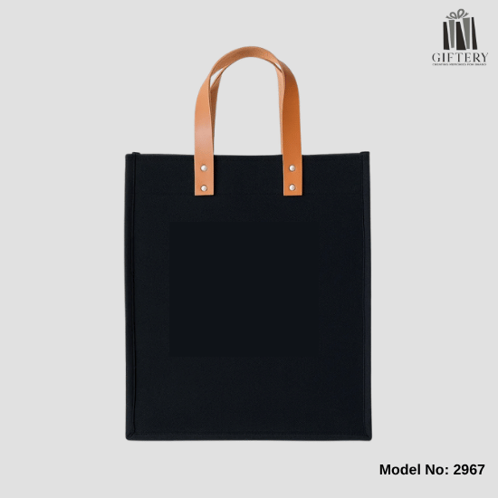 Eco-felt & Vegan and  Leather Carry Bag with Zipper