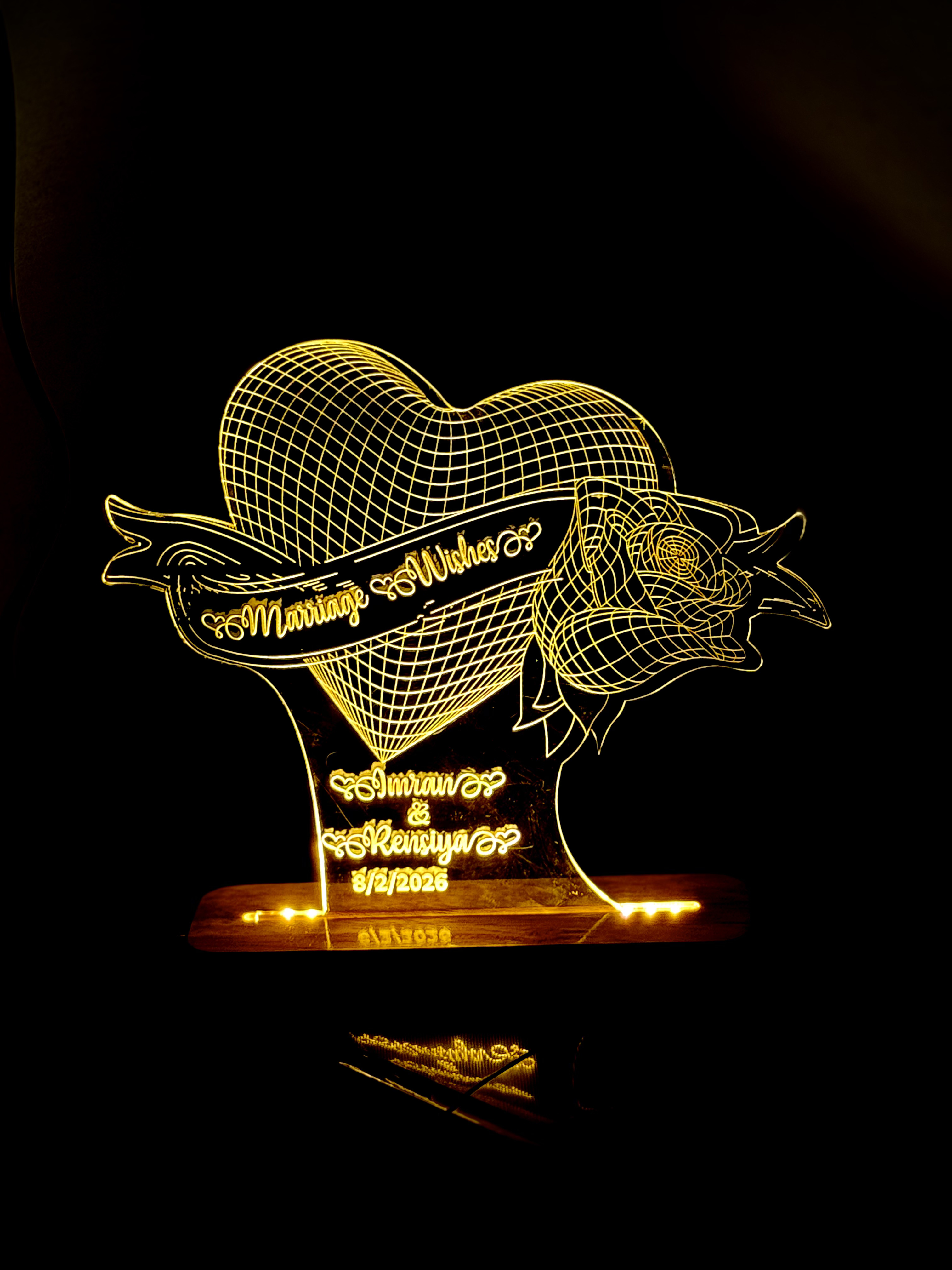 Personalized LED Marriage Wishes Lamp