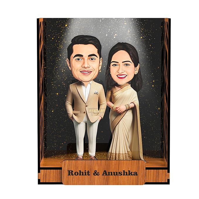 Personalized Gift for Wife, Husband, Girlfriend, Boyfriend, Friends Character Caricature Photo Frame