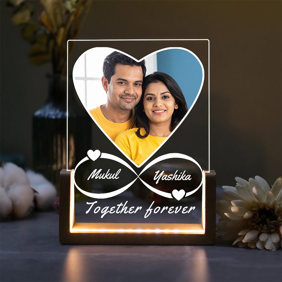 Personalized Photo Night Light Plaque with Custom LED Light Frame