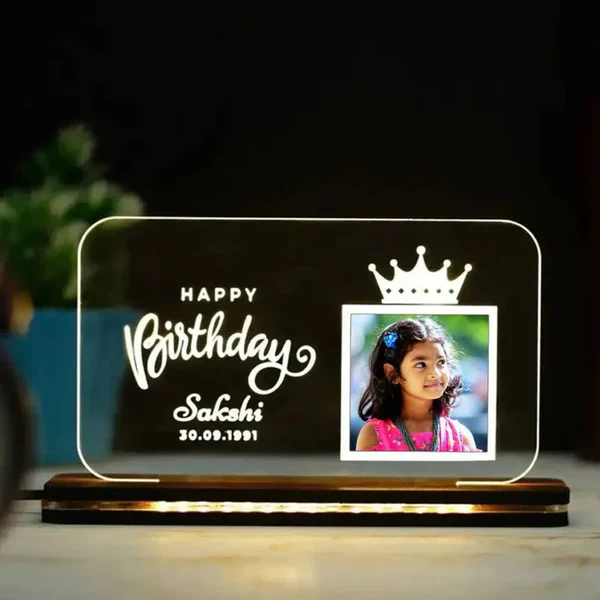 Happy Birthday Acrylic LED Lamp for Birthday Decoration & Gifts