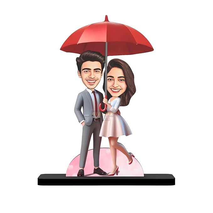 Personalized Gift for Wife, Girlfriend, Boyfriend, Friends Character Caricature Photo Frame 